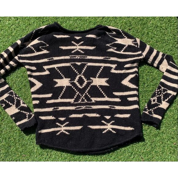 Townsen ANTHROPOLOGIE Aztec CASHMERE WOOL BLEND SWEATER sz XS - Picture 2 of 7